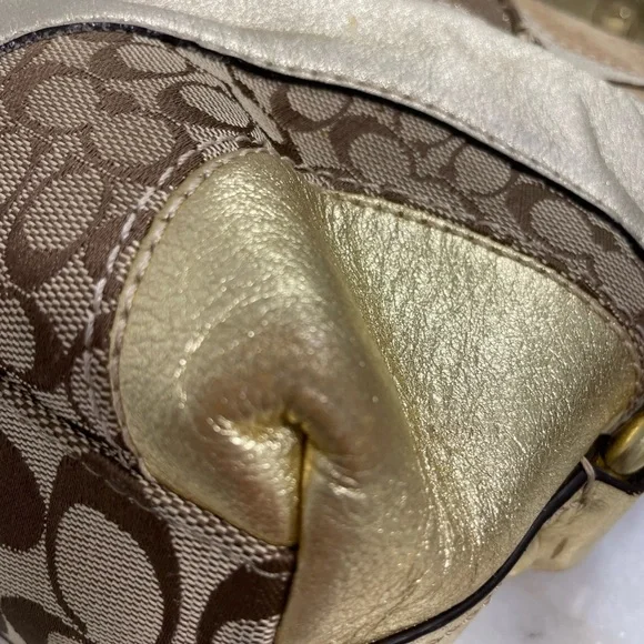 Coach Carly Gold Patchwork Shoulder Bag F14005 EUC - Picture 8 of 15